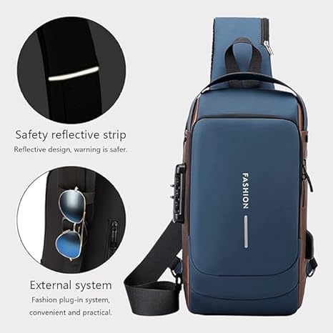 Anti-Theft Chest Bag with USB Charging Port