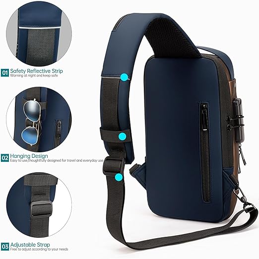 Anti-Theft Chest Bag with USB Charging Port