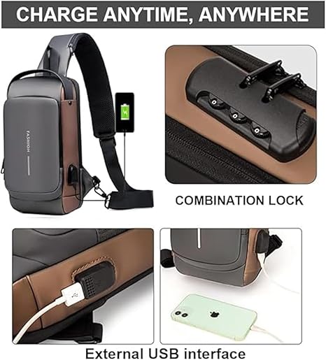 Anti-Theft Chest Bag with USB Charging Port
